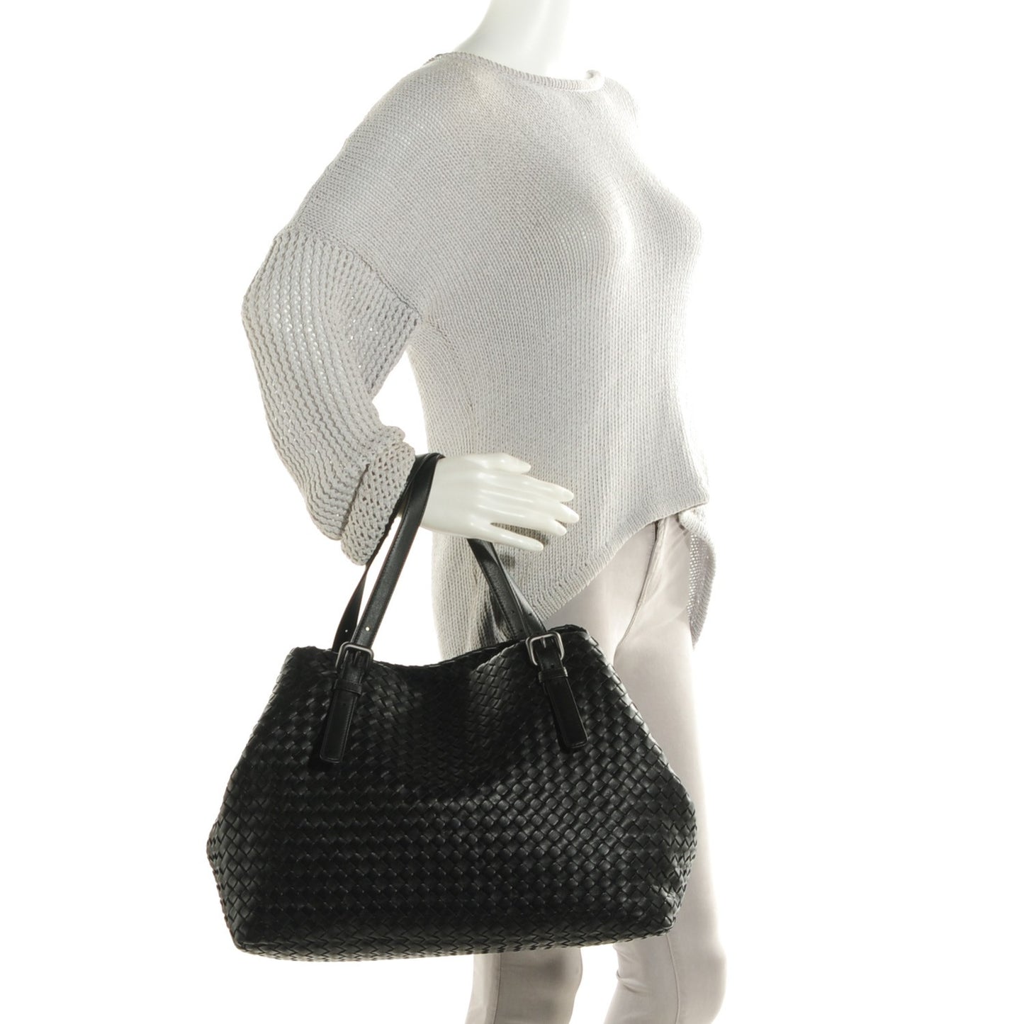 Nappa Intrecciato Large Seamless Tote Nero Black