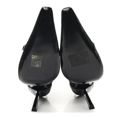 Saint Laurent Elba Applique Tulle Aston 115 Boots 37.5 Black 6 of 10