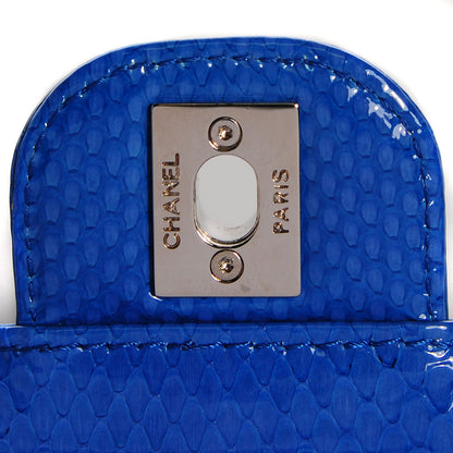 Chanel Patent Python Mini Square Flap Blue 8 of 8