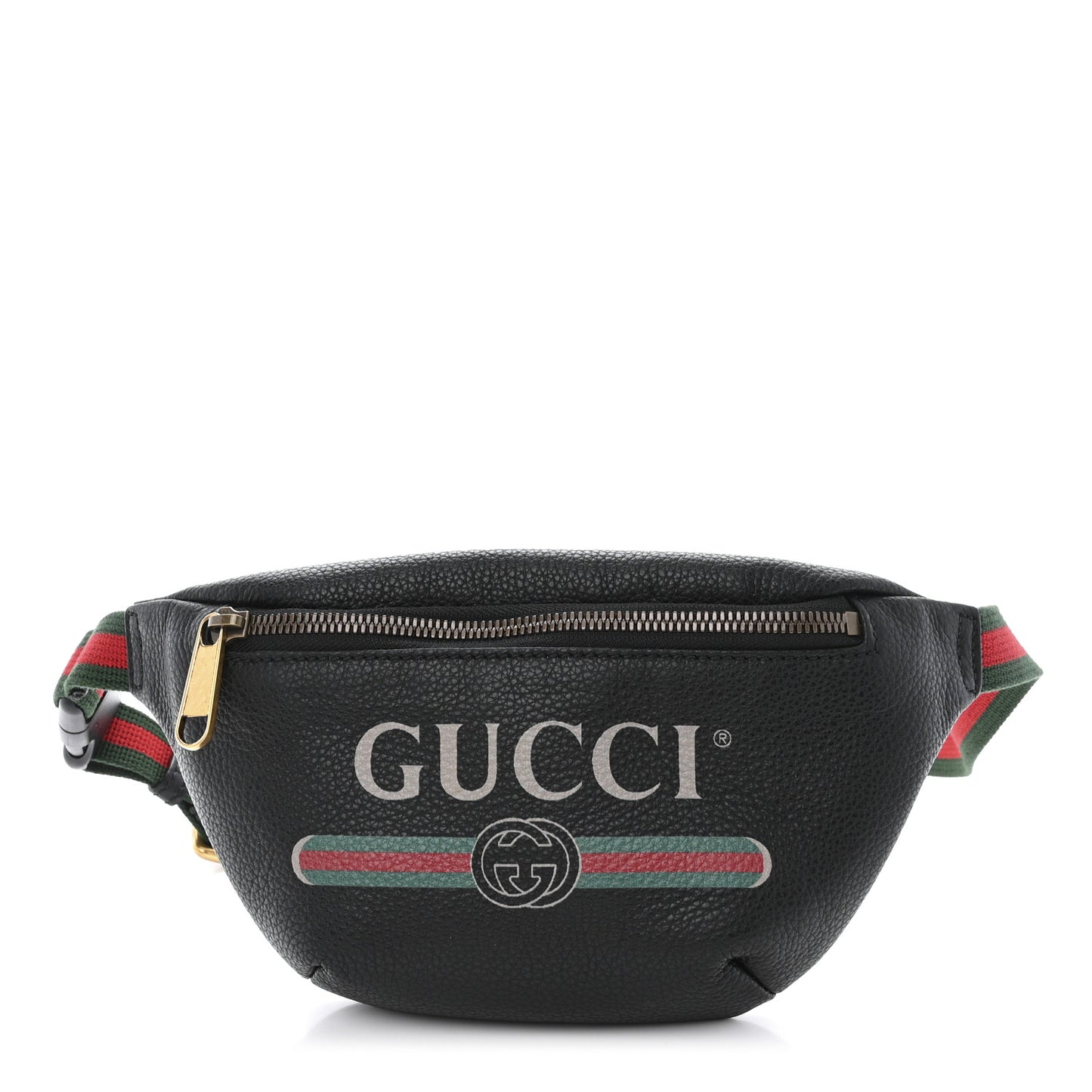 Grained Calfskin Small Logo Belt Bag Black