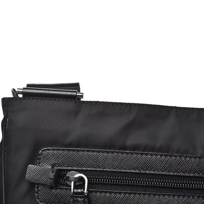 Prada Nylon Flat Messenger Bag Black 8 of 10