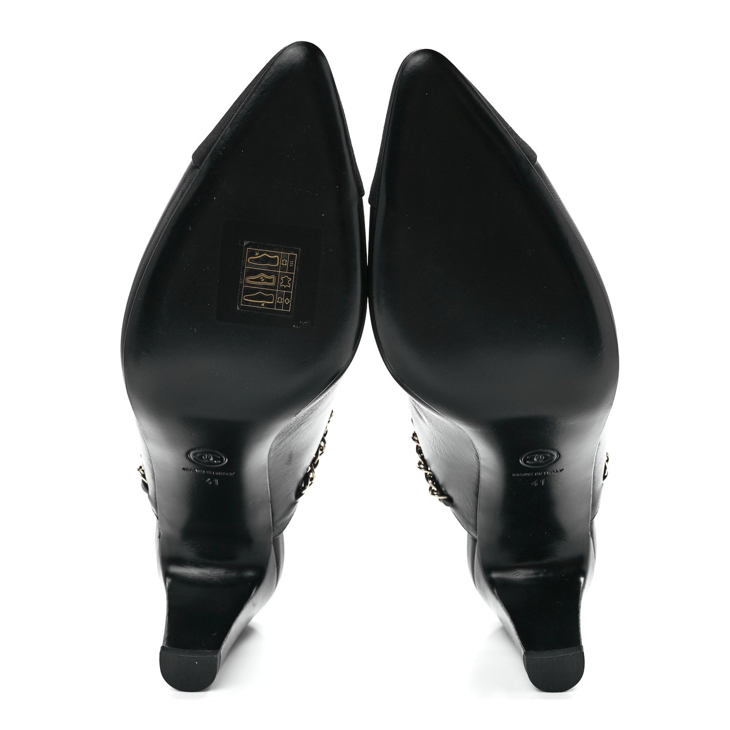 Lambskin Grosgrain Cap Toe Chain Mule 41 Black