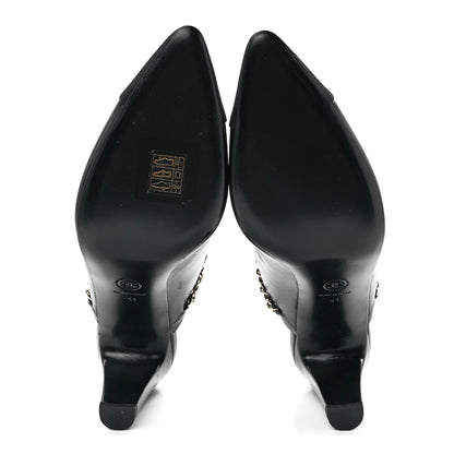 Chanel Lambskin Grosgrain Cap Toe Chain Mule 41 Black 5 of 9