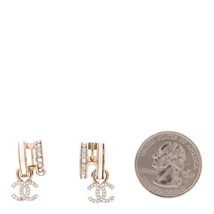 Chanel Crystal CC Cuff Earring Gold 2 of 5