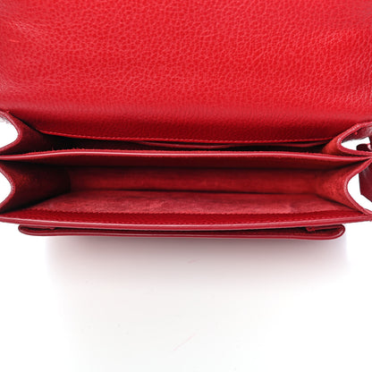 Saint Laurent Grained Calfskin Medium Monogram Sunset Satchel Red 4 of 9