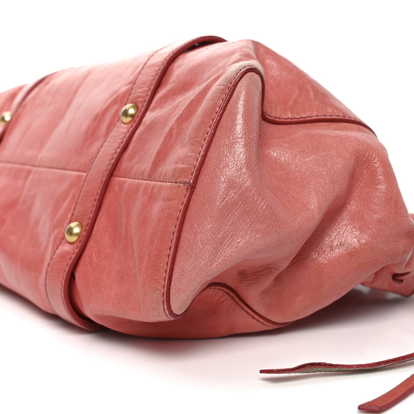 Vitello Lux Gathered Tote Rosa