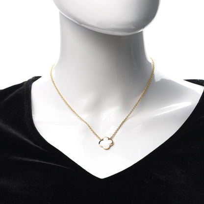 Van Cleef & Arpels 18K Yellow Gold Mother of Pearl Pure Alhambra Pendant Necklace 2 of 6