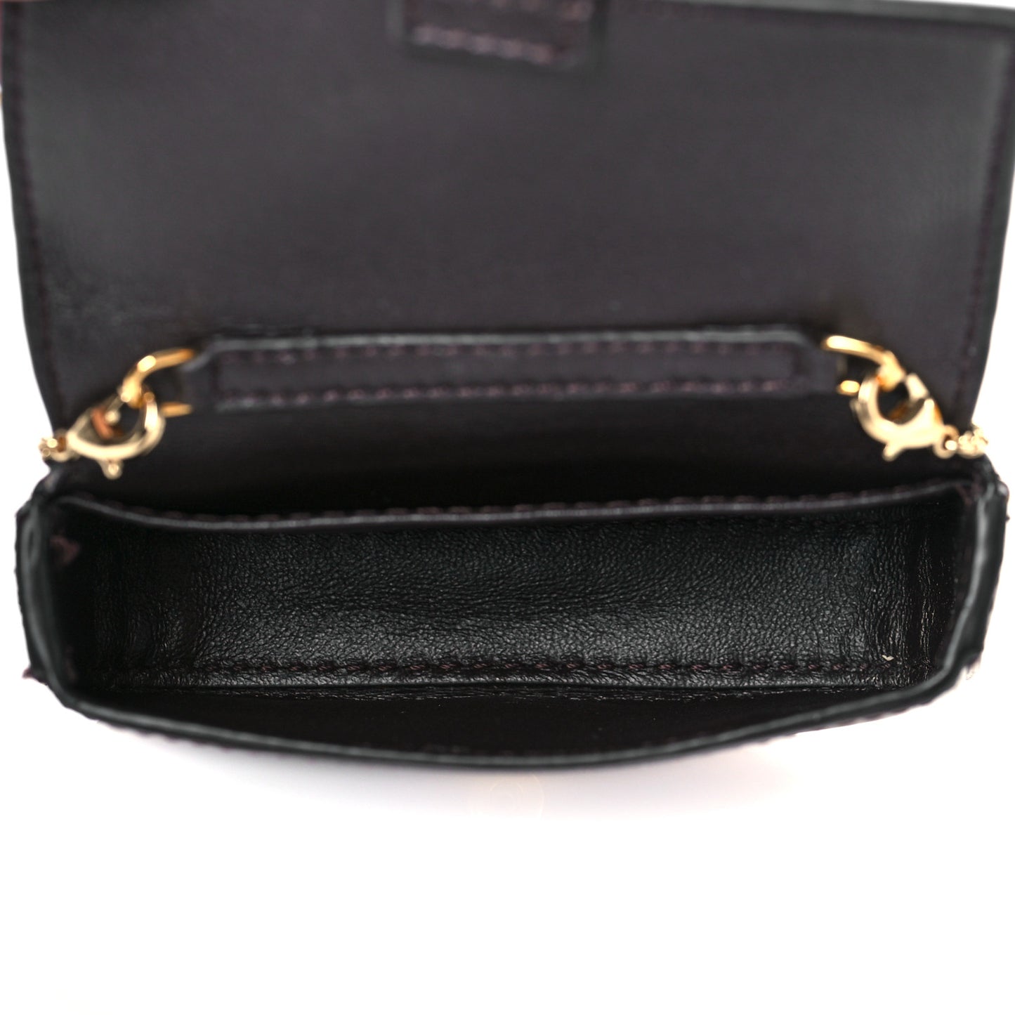 Glazed Fabric FF 1974 Nano Baguette Charm Mogano Panna