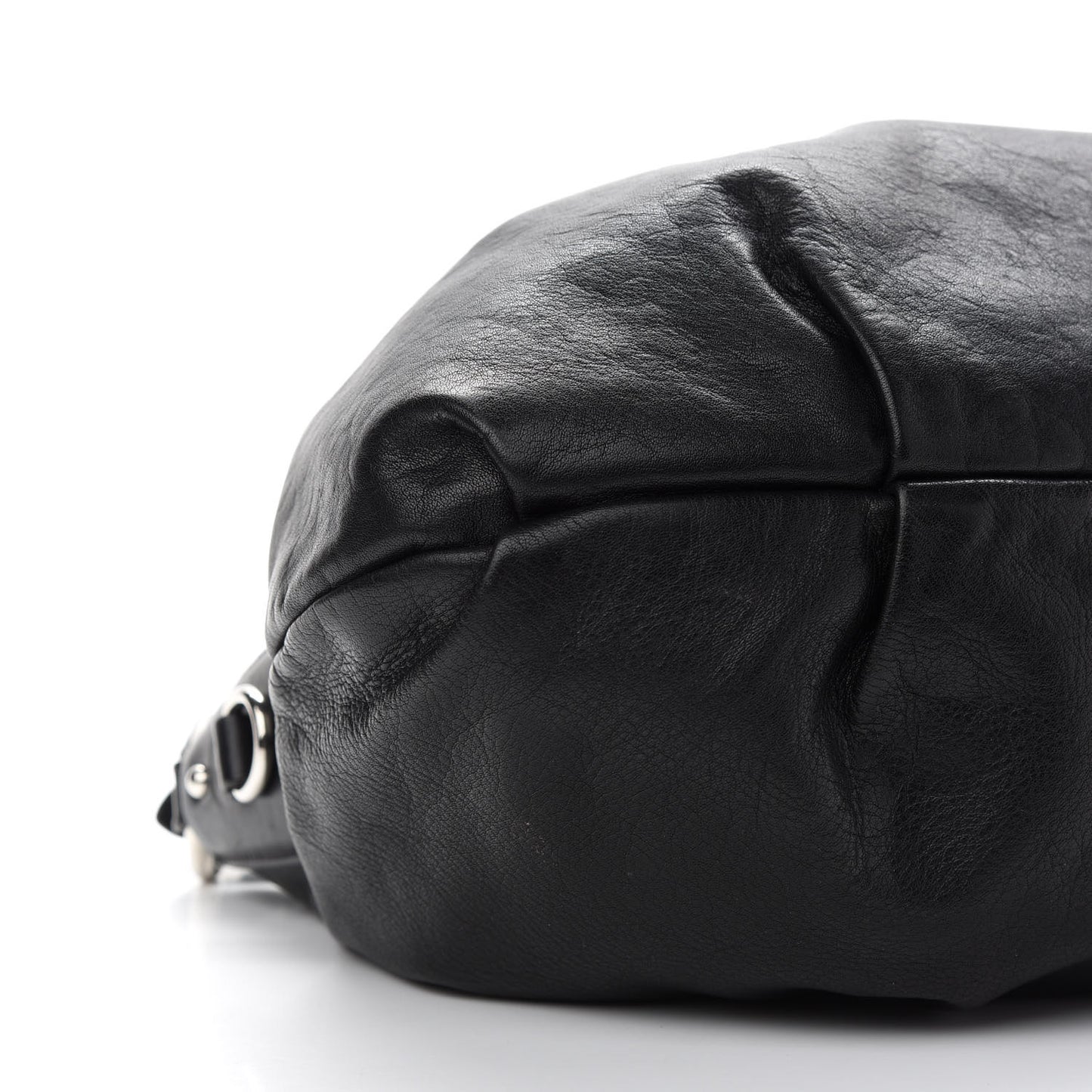 Soft Calfskin Pleated Hobo Black