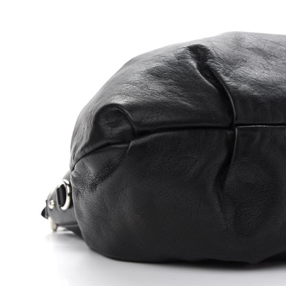 Prada Soft Calfskin Pleated Hobo Black 7 of 9