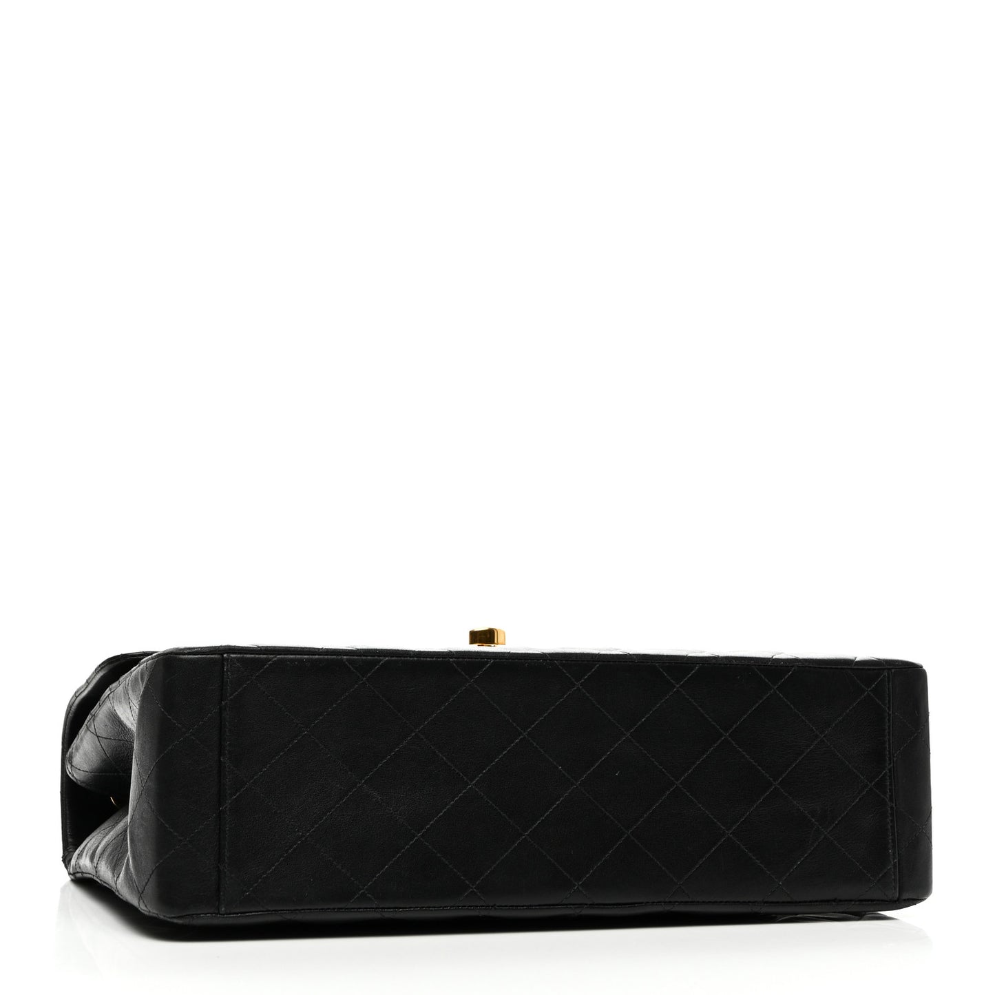 Lambskin Quilted XL Jumbo Single Flap Black