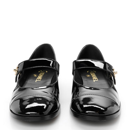 Chanel Patent Calfskin Mary Janes Flats 39 Black 3 of 12