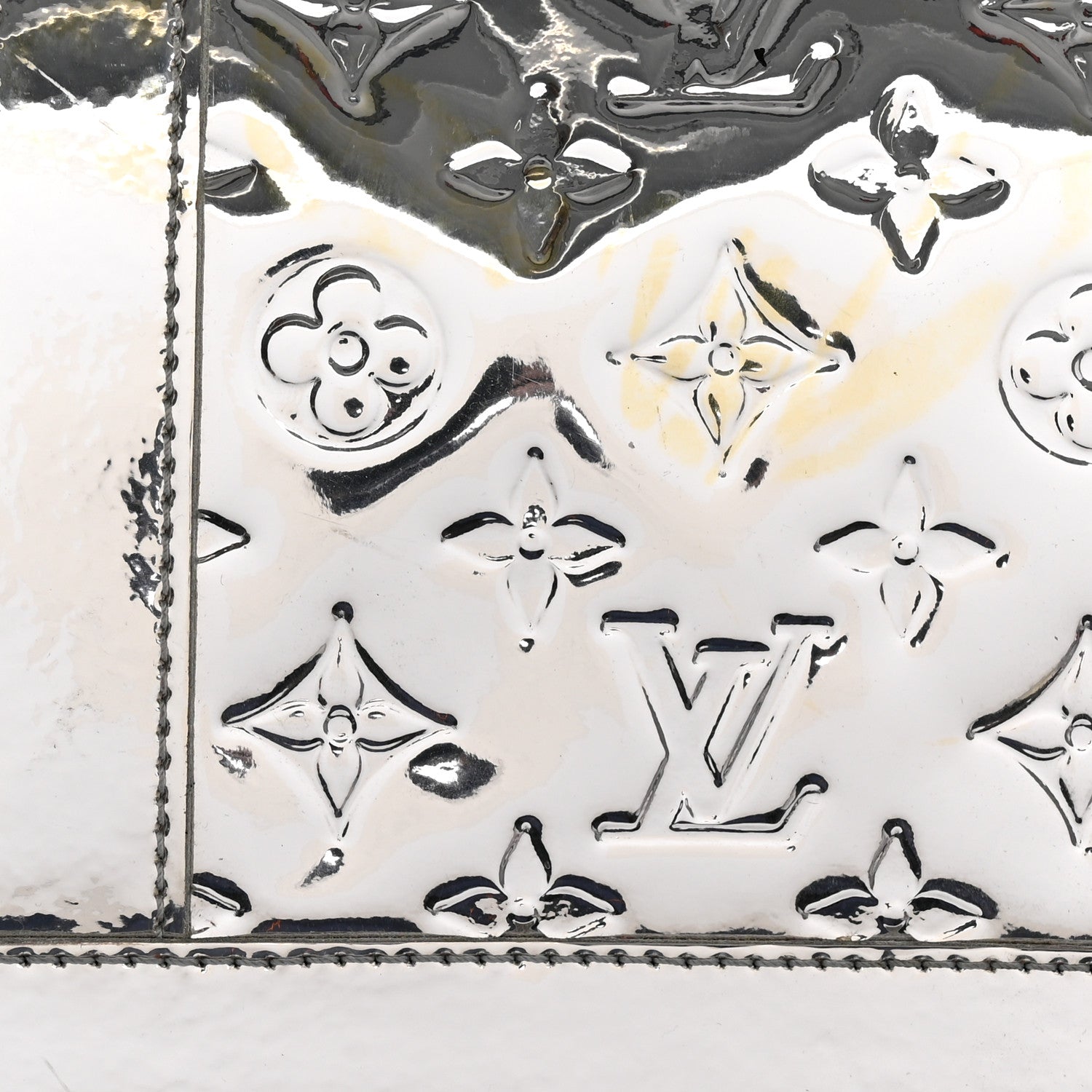 Louis Vuitton Monogram Miroir Keepall 55 Silver 12 of 19