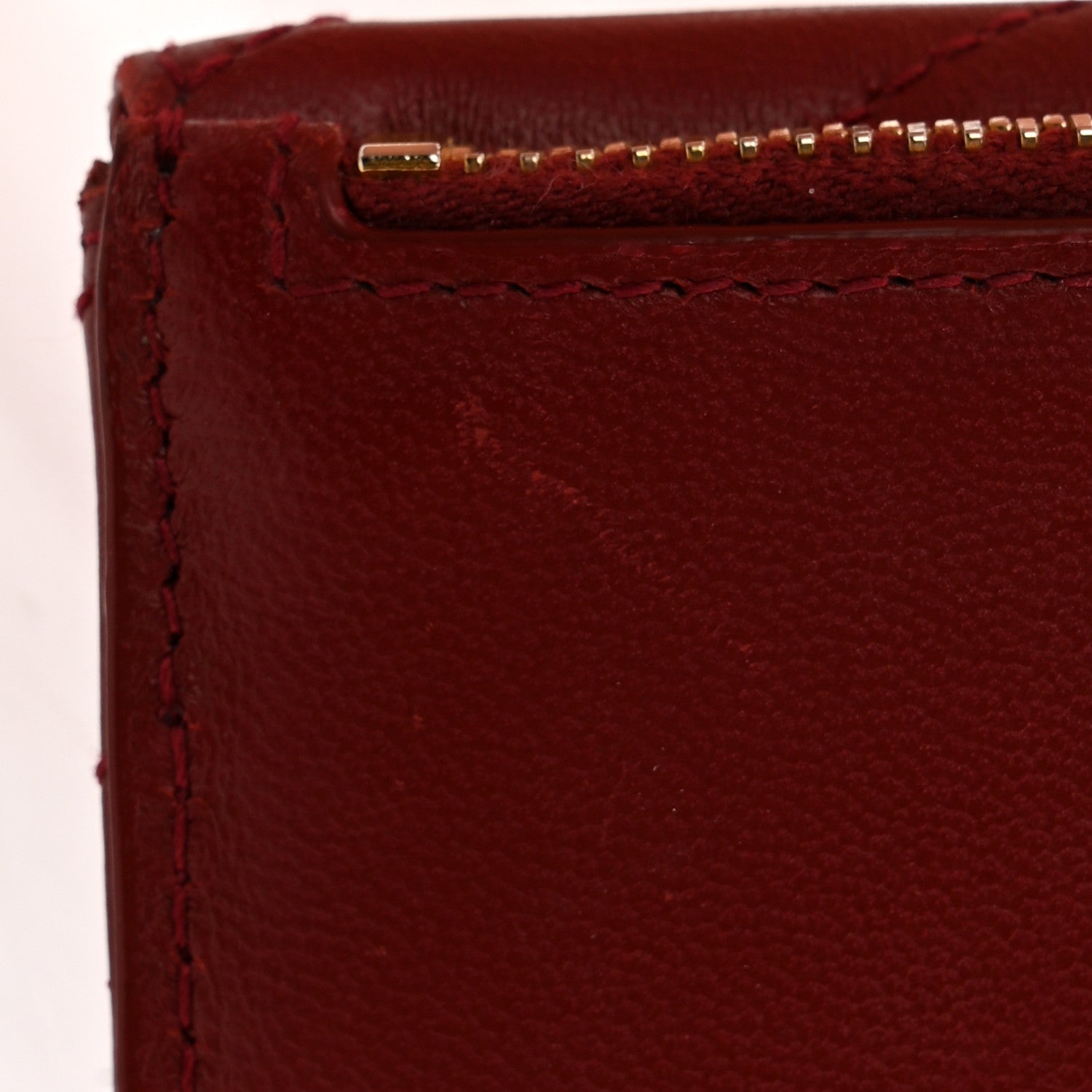 Saint Laurent Lambskin Matelasse Chevron Monogram Compact Wallet Opyum Red 7 of 9