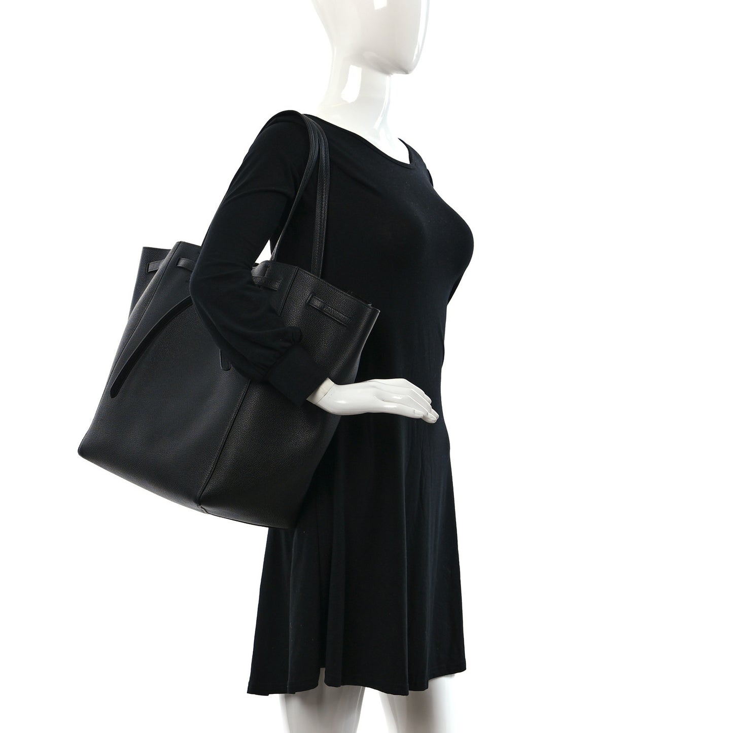 Soft Grained Calfskin Medium Belt Cabas Phantom Black