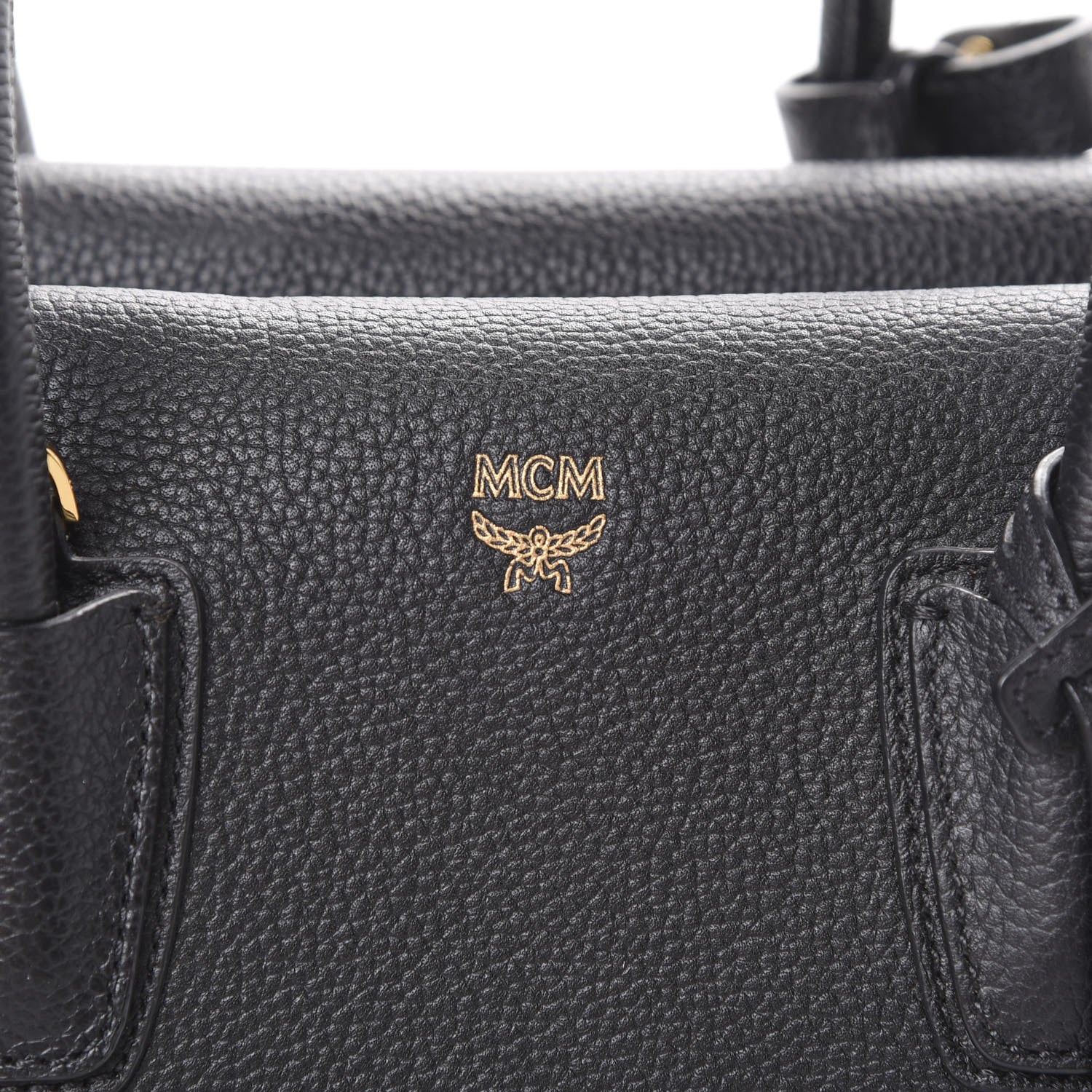 MCM Grained Calfskin Medium Milla Tote Black 6 of 11