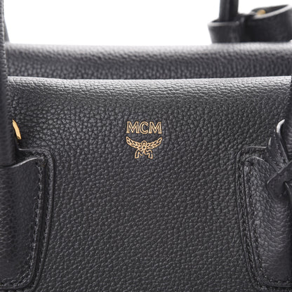 MCM Grained Calfskin Medium Milla Tote Black 6 of 11