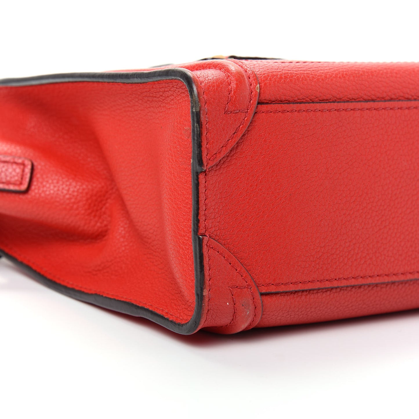 Drummed Calfskin Nano Luggage Coquelicot