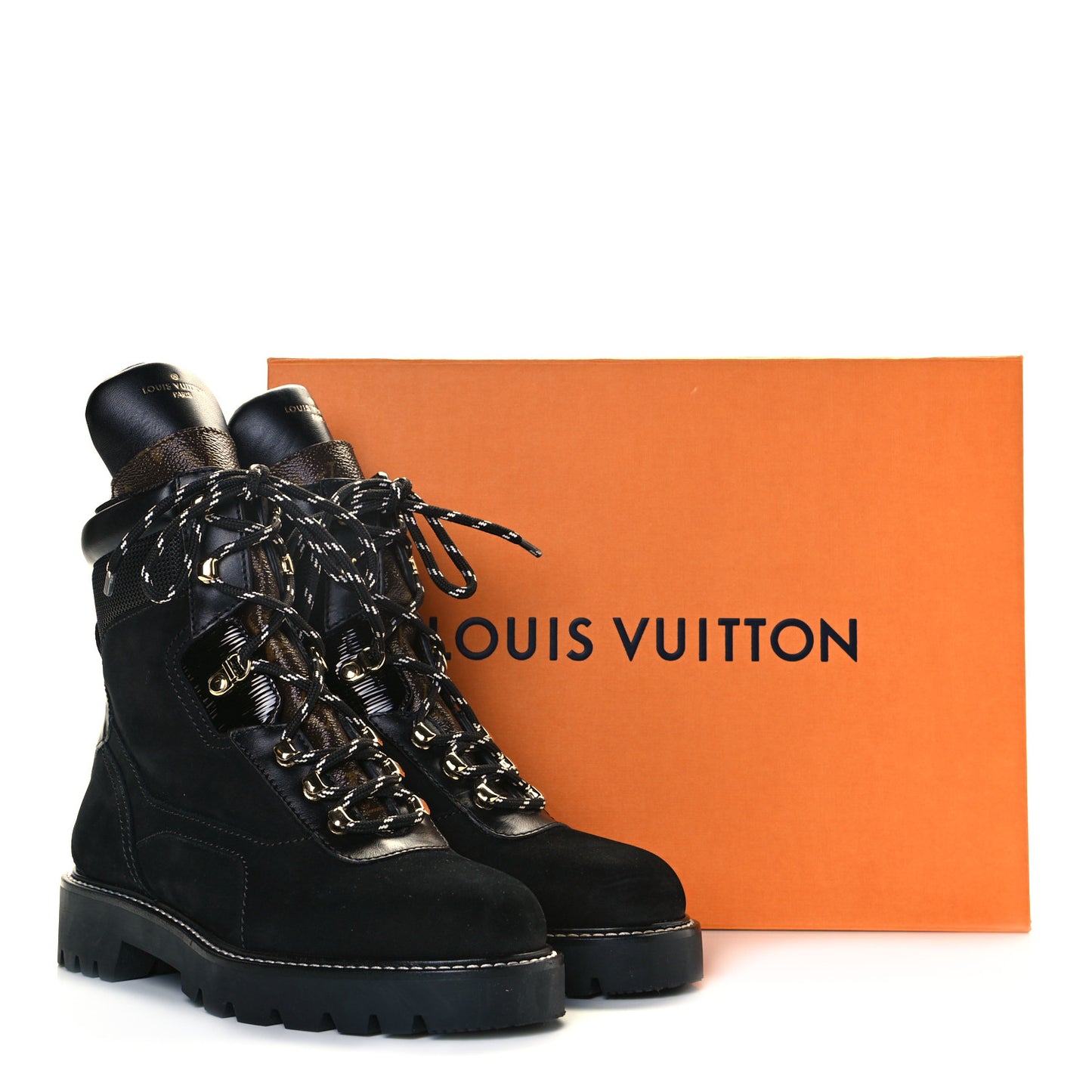 Nubuck Epi Monogram Territory Flat Ranger Boots 37.5 Black