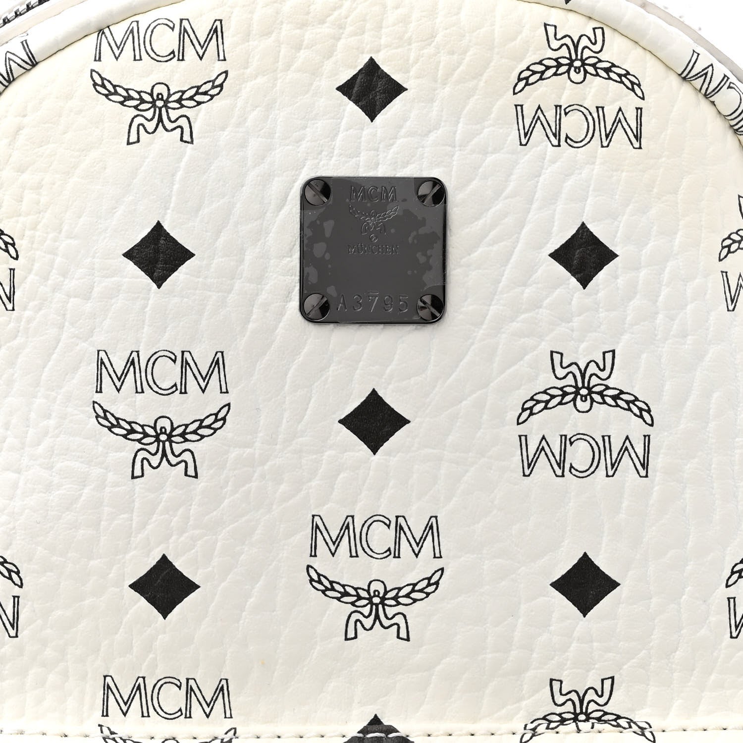MCM Visetos Small Side Stud Stark Backpack White 9 of 13