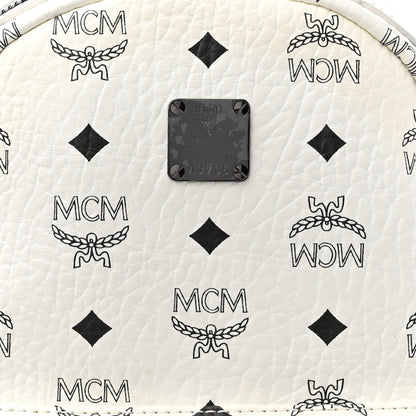 MCM Visetos Small Side Stud Stark Backpack White 9 of 13