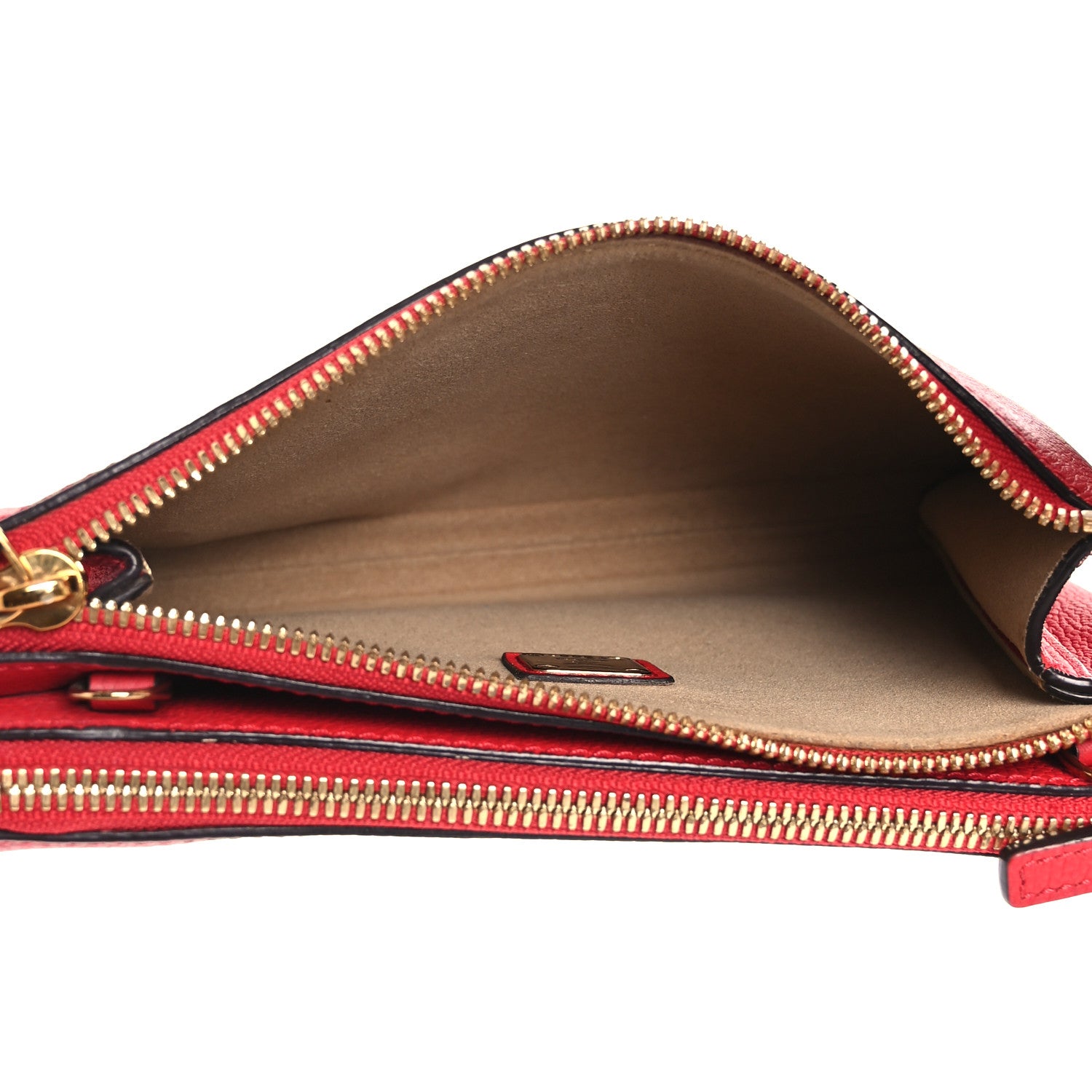 MCM Grained Calfskin Milla Double Crossbody Bag Ruby Red 5 of 12