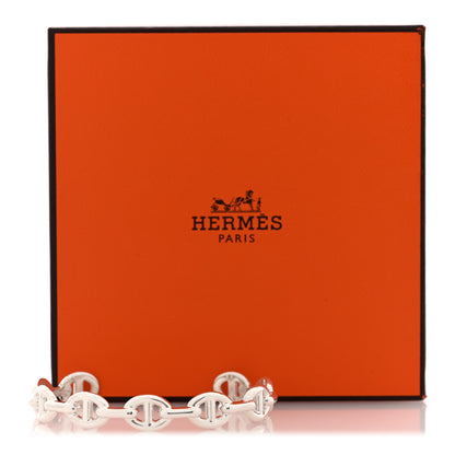 Hermes Sterling Silver MM Chaine d'Ancre Enchainee Cuff Bracelet LG 5 of 5