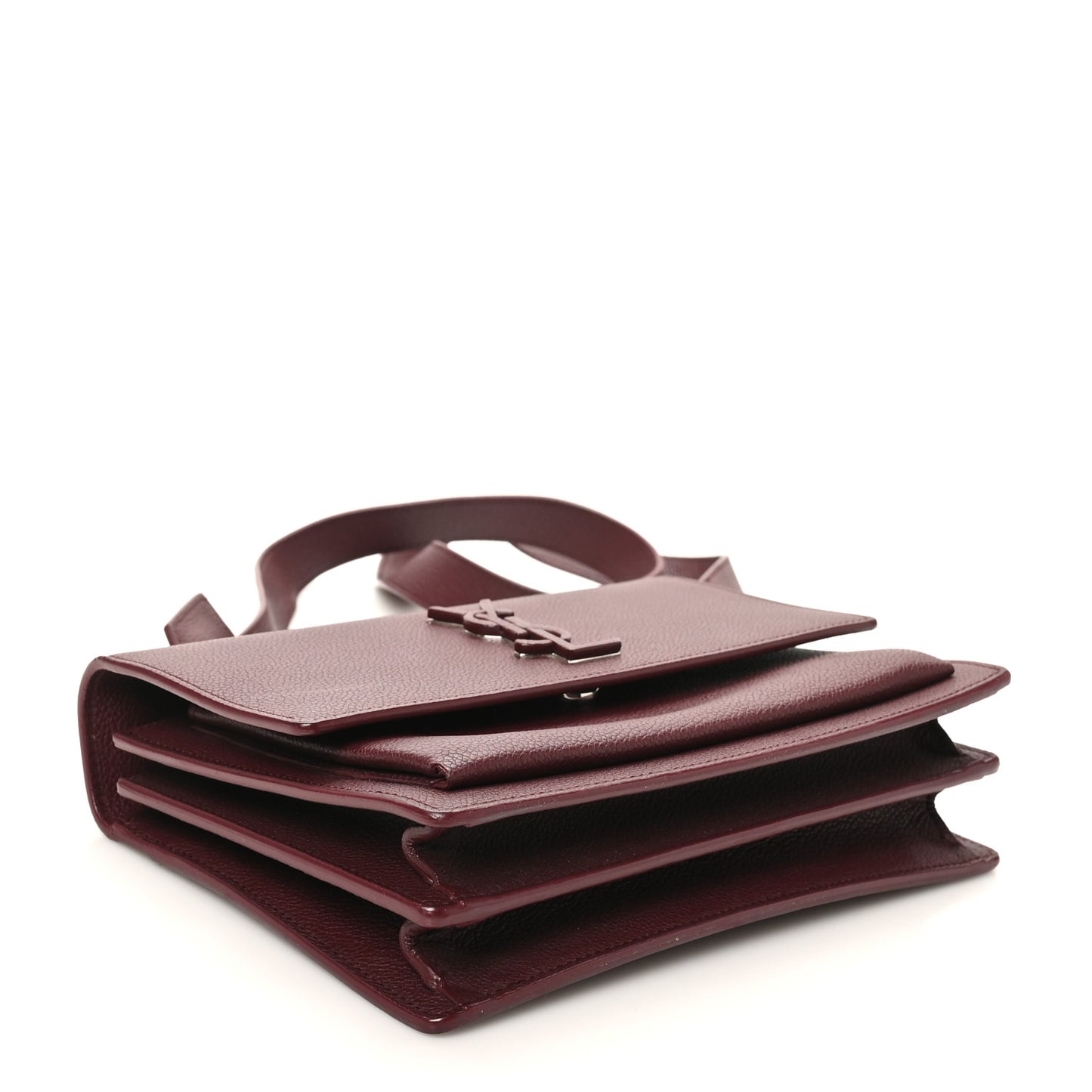 Calfskin Monogram Medium Sunset Satchel Rouge Legion