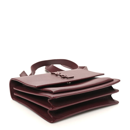Saint Laurent Calfskin Monogram Medium Sunset Satchel Rouge Legion 4 of 9