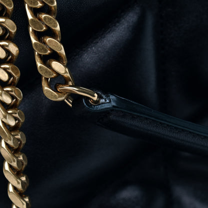 Saint Laurent Lambskin Quilted Medium Loulou Puffer Monogram Chain Satchel Black 9 of 12