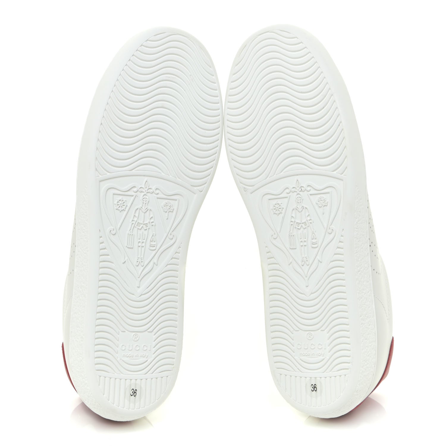 Gucci Calfskin Interlocking G Perforated Womens Ace Sneakers 36 White Hibiscus Red 6 of 11