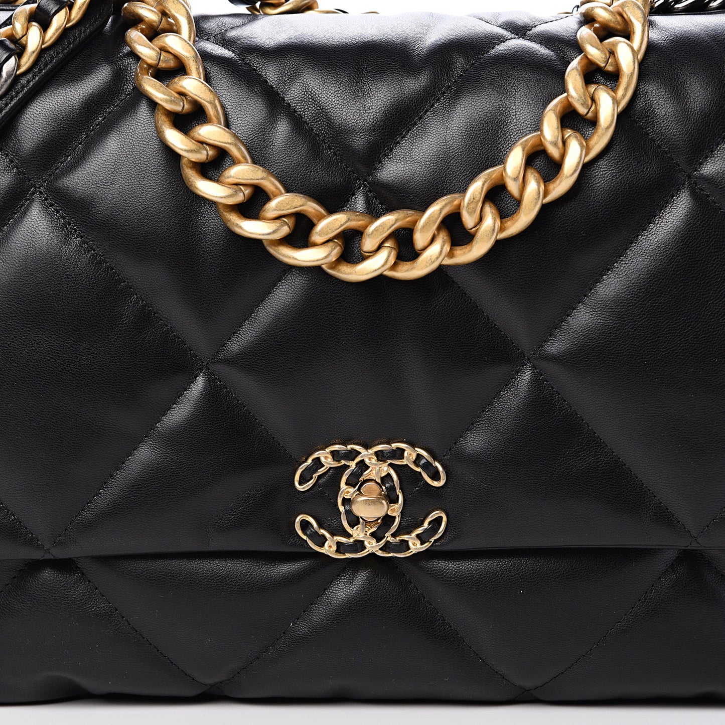 Goatskin Quilted Maxi 19 Flap Black