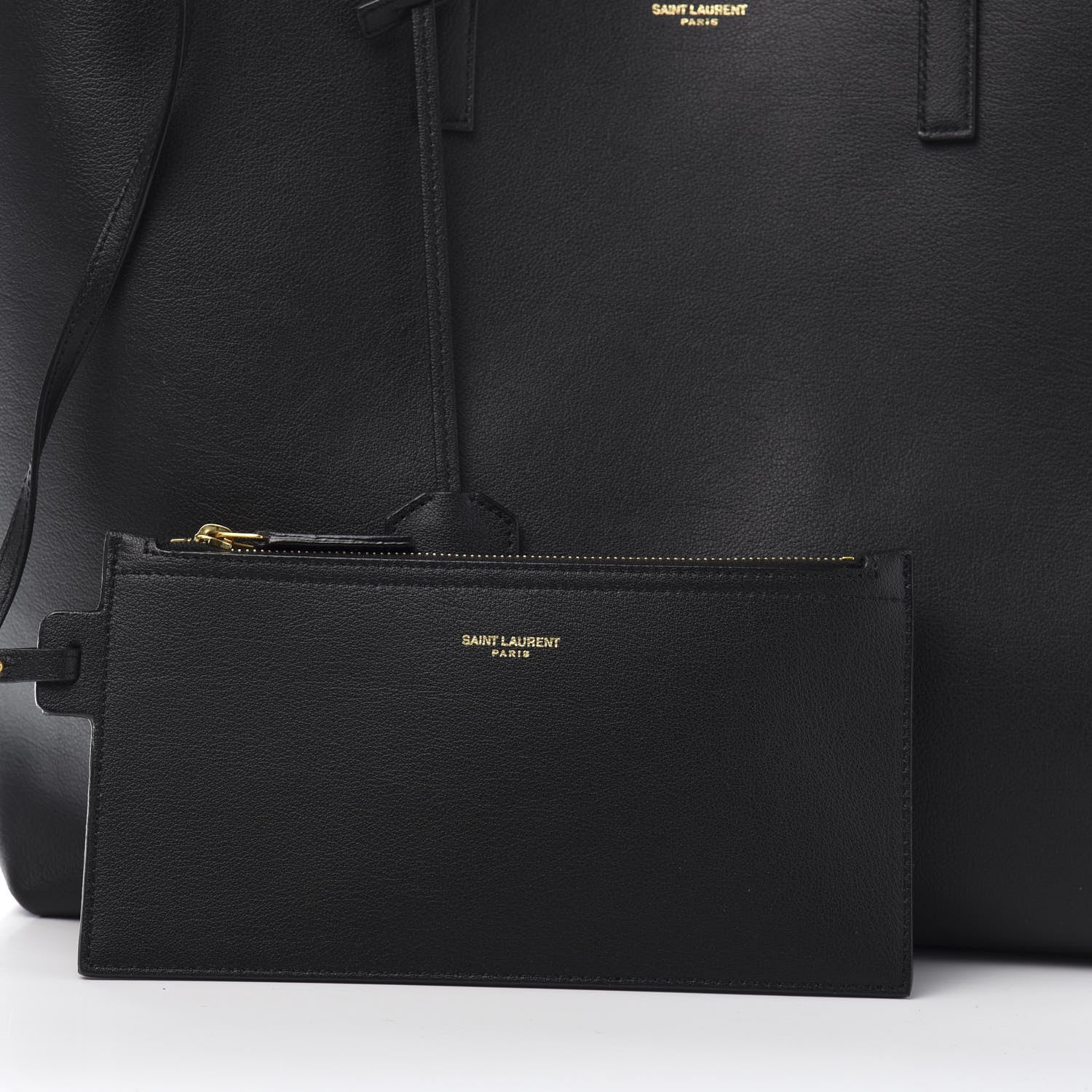 Saint Laurent Calfskin Large Shopping Tote Black 11 of 14