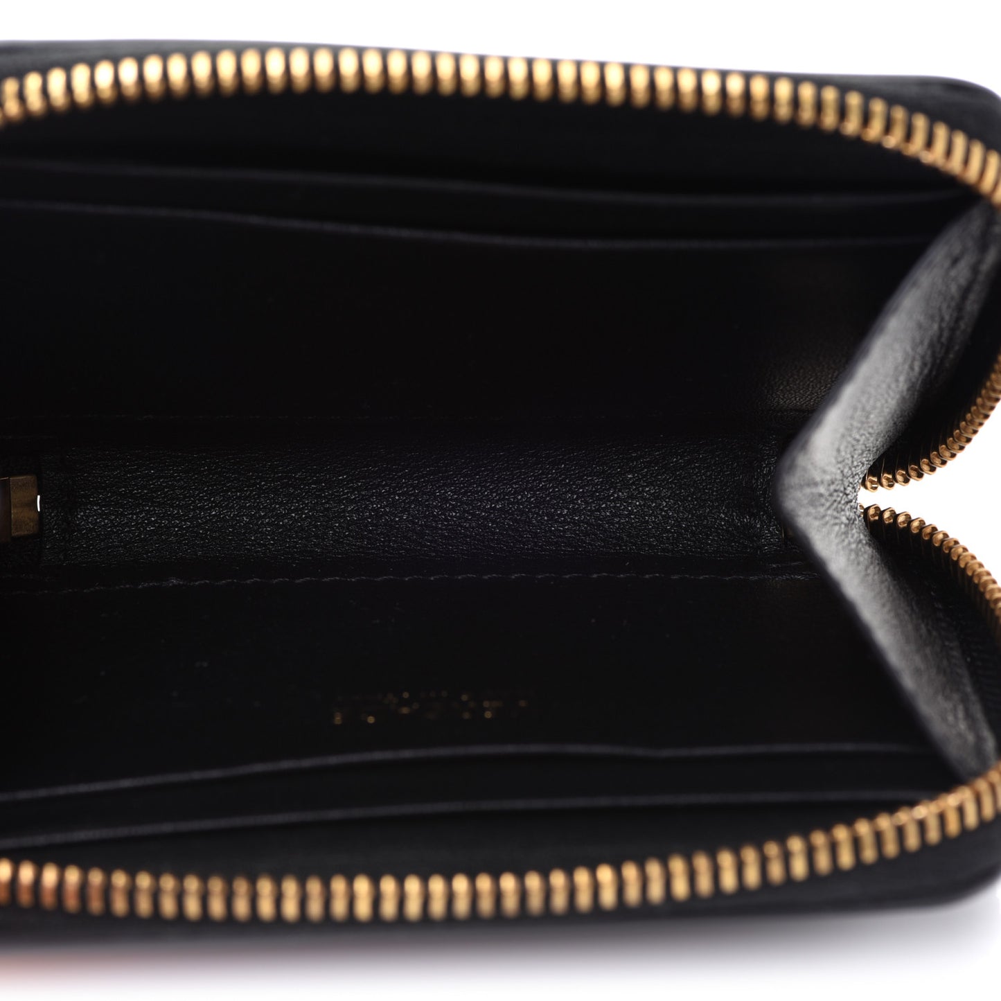 Calfskin Medusa Compact Zip Around Wallet Black