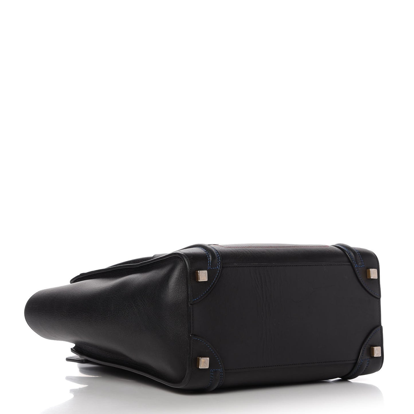 Smooth Calfskin Multicolor Double Stitching Micro Luggage Black