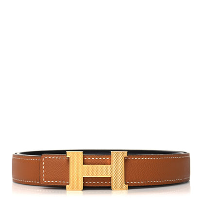 Hermes Epsom Swift 24mm Mini Constance Guilloche H Belt 90 36 Black Gold 1 of 5