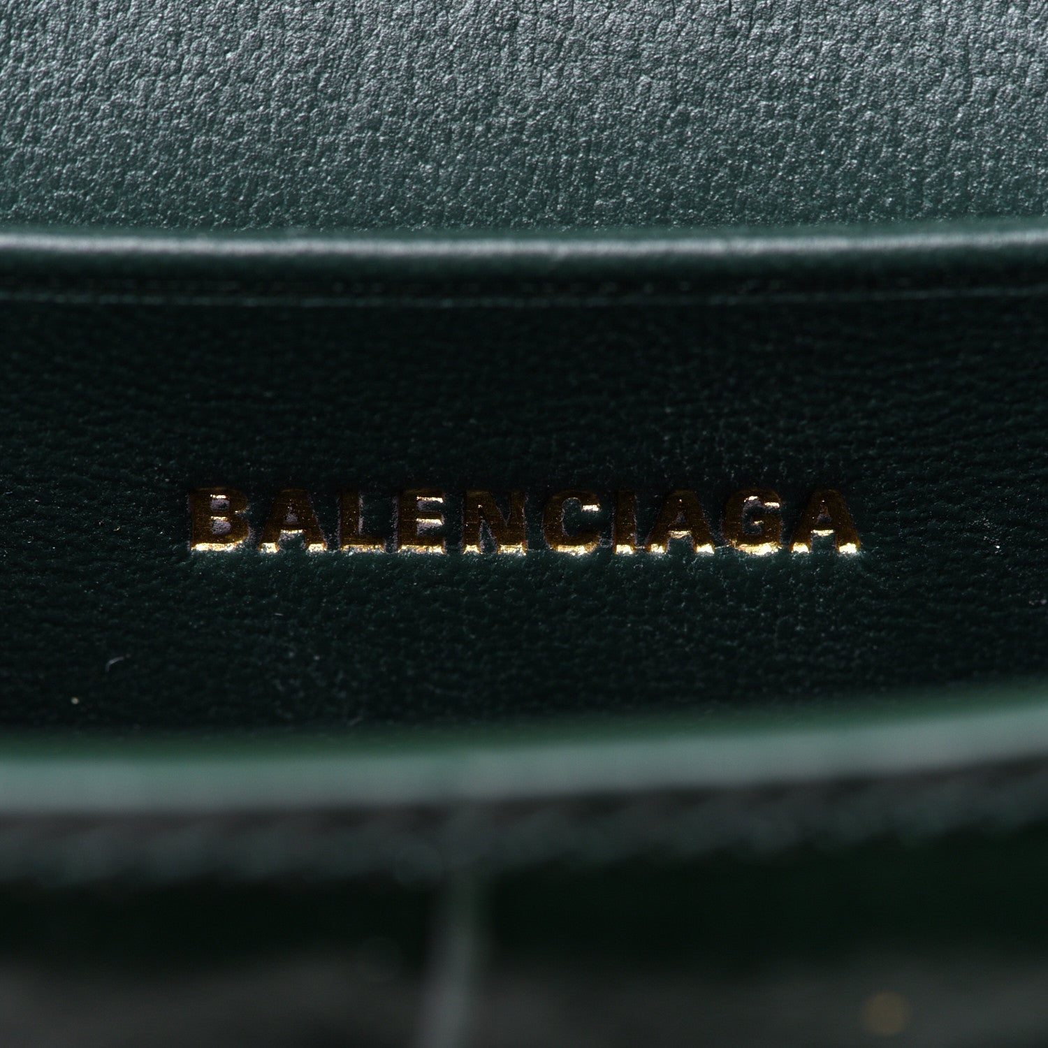 Balenciaga Shiny Calfskin Crocodile Embossed Hourglass Top Handle Bag Mini Forest Green 6 of 8