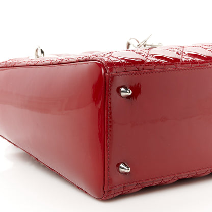 Christian Dior Patent Cannage Medium Lady Dior Red 9 of 10