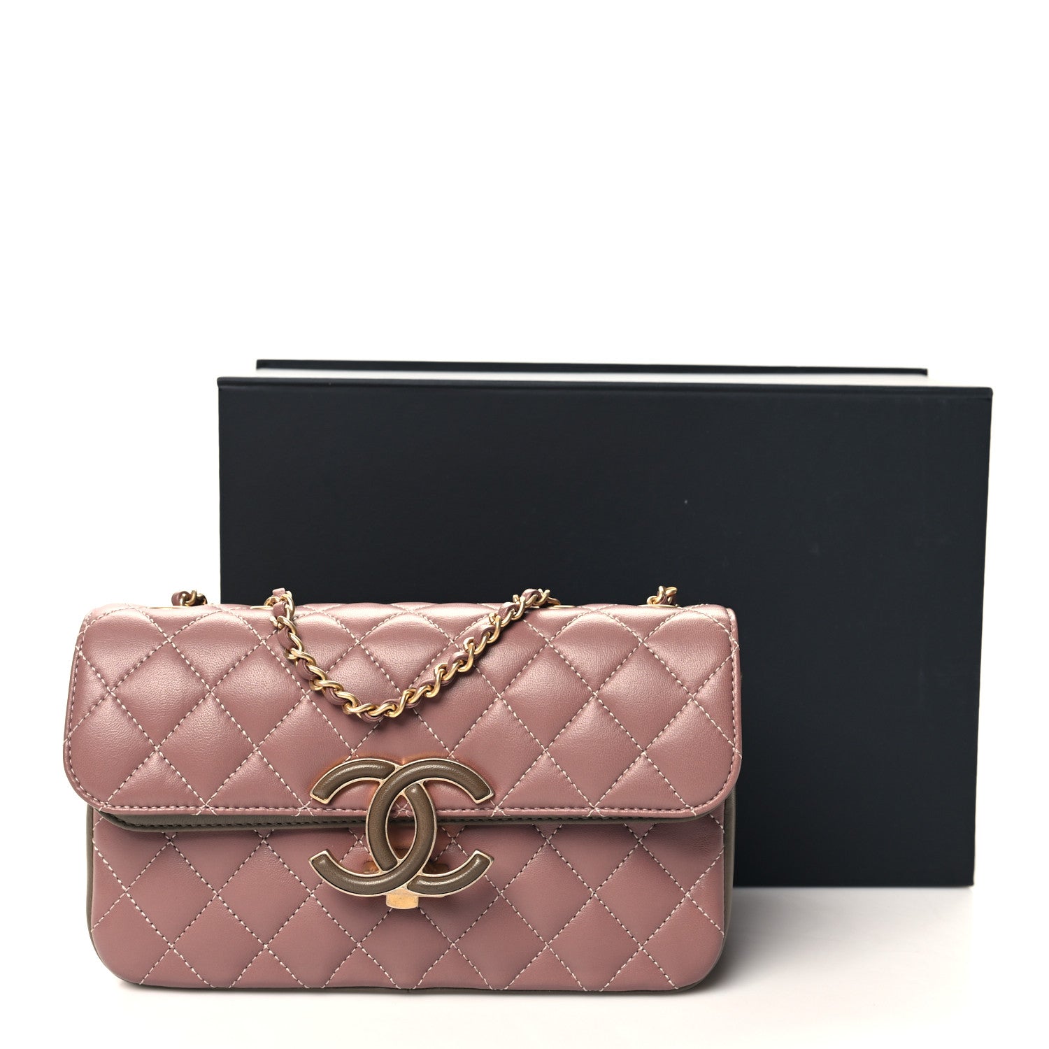 Chanel Lambskin Quilted Small CC Chic Flap Purple Brown 12 of 12