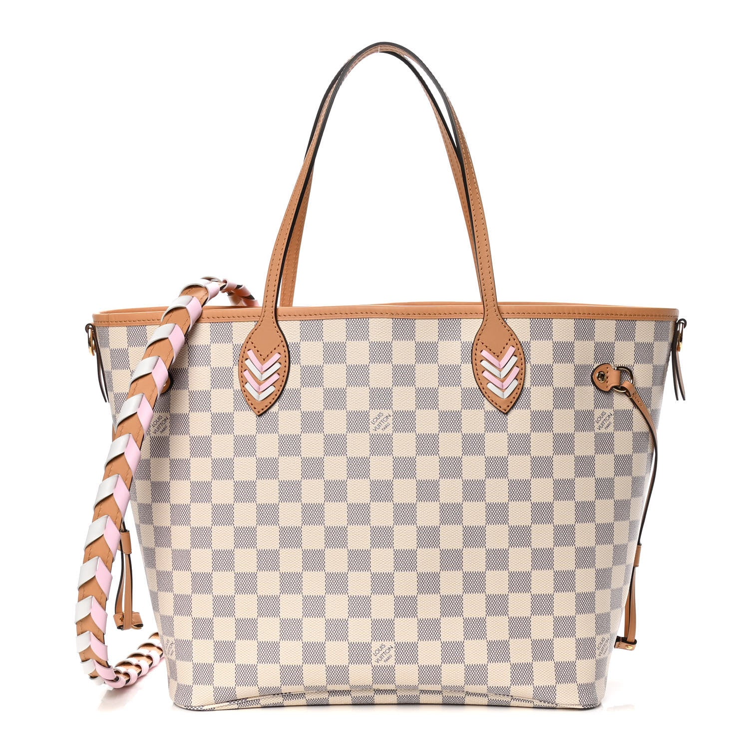 Louis Vuitton Damier Azur Braided Neverfull MM Orange 1 of 9