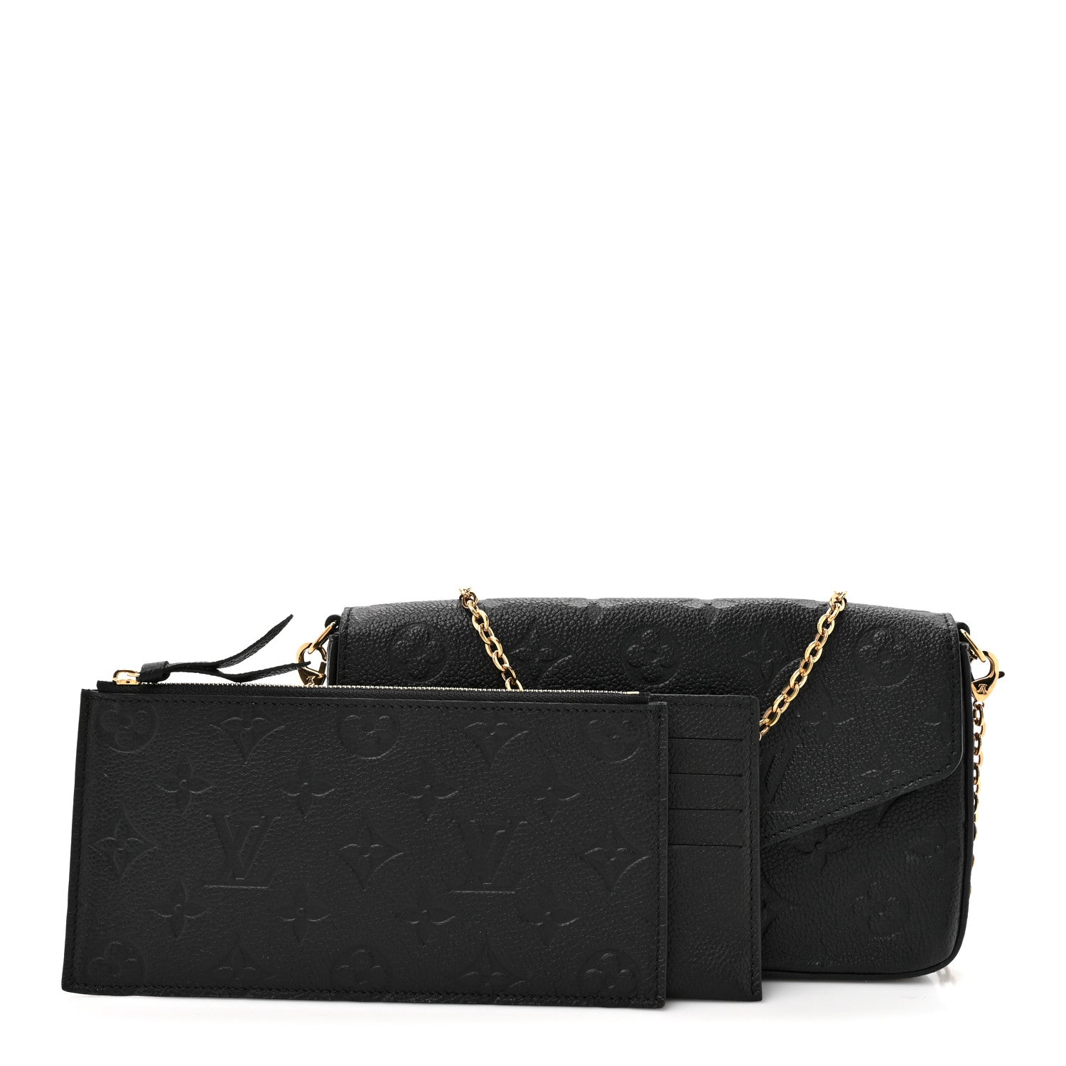 Louis Vuitton Empreinte Pochette Felicie Chain Wallet Black 3 of 14
