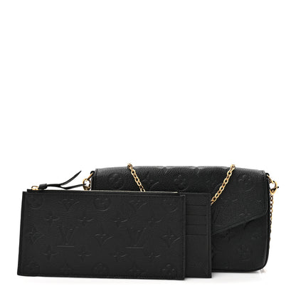 Louis Vuitton Empreinte Pochette Felicie Chain Wallet Black 3 of 14