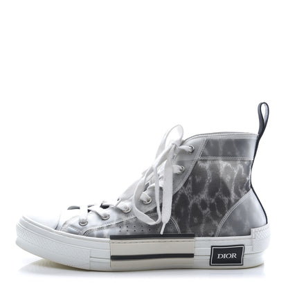 Christian Dior Canvas Leopard Print Mens B23 High Top Sneakers 40 White 1 of 9