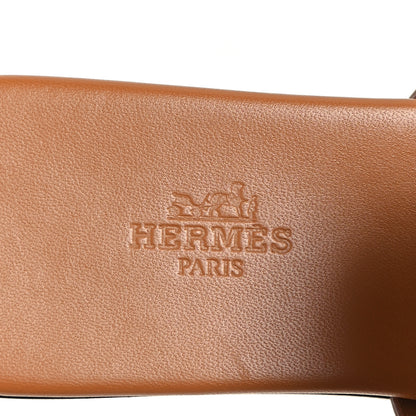 Hermes Calfskin Womens Galerie Sandals 37.5 Gold 8 of 10