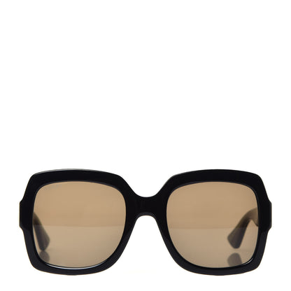 Gucci Acetate Square Frame Web Glitter Sunglasses GG0036S Black Green 2 of 8