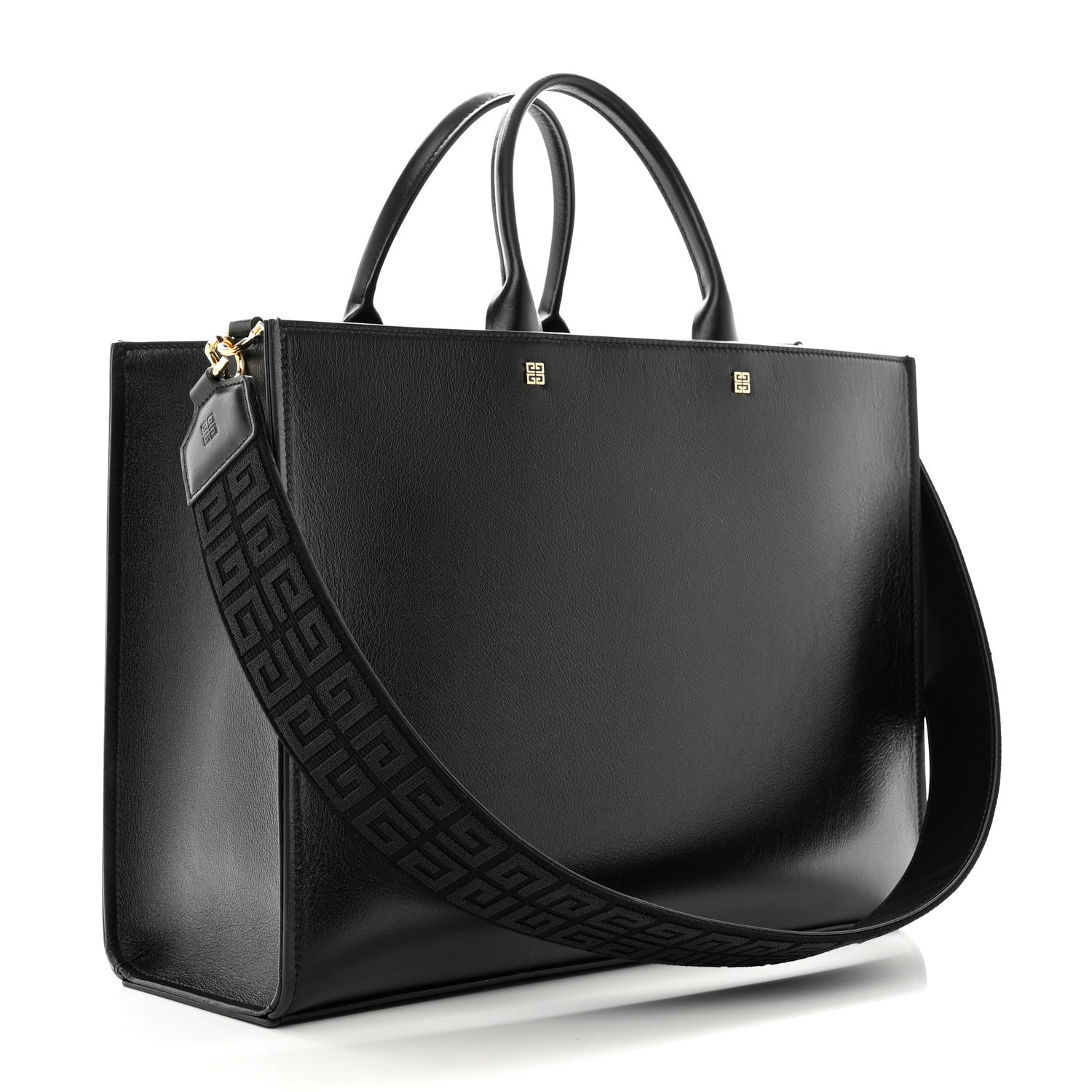 Givenchy Tumbled Calfskin Logo Embossed Medium G-Tote Black 3 of 9