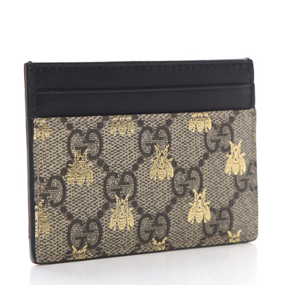 Gucci GG Supreme Monogram Bees Card Holder Black 3 of 7