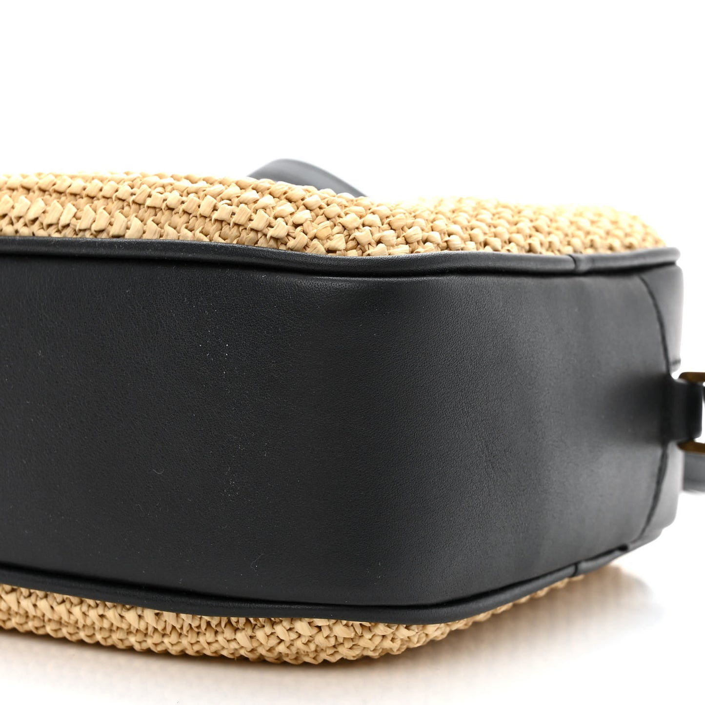 Raffia Canvas Monogram Lou Camera Bag Beige Black