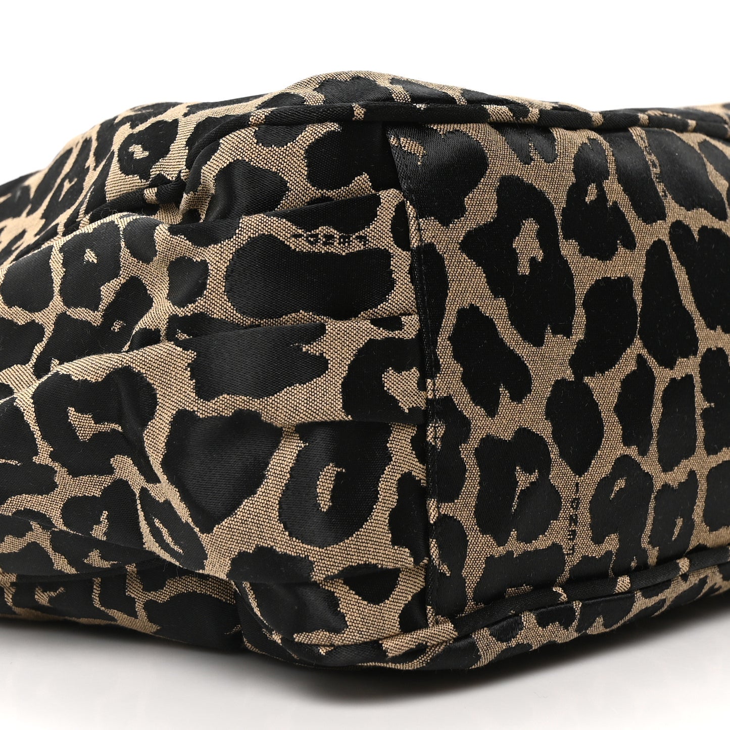 Jacquard Leopard Print Mia Shoulder Bag Taupe Black