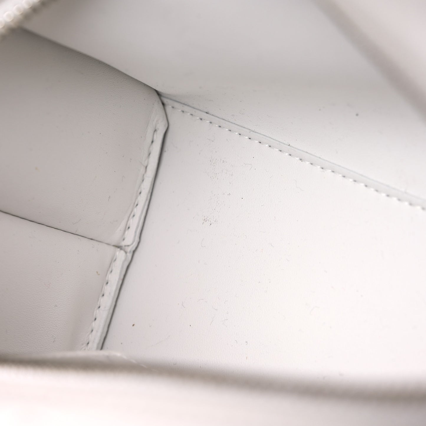 Semi Shiny Calfskin Crocodile Embossed Neo Classic Silver Hardware Mini City White